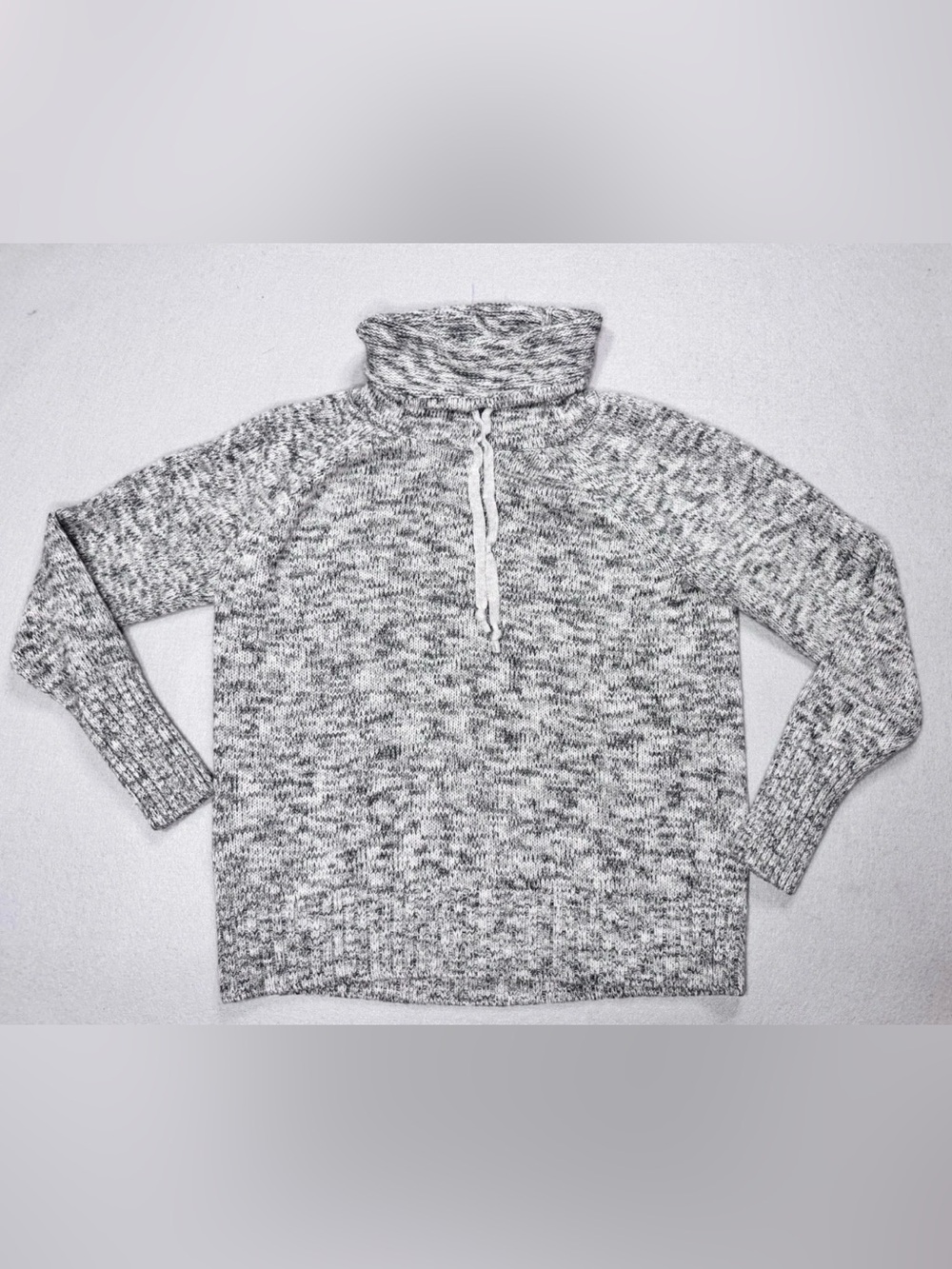 Athleta Traverse City 100% Merino Wool Cowl Neck Sweater In Heathered Grey L